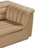 Cascade Chair - Modern Boucle Fabric Seating with Curved Arms and Deep Channel Tufting for Comfort