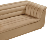 Cascade Boucle Fabric Sofa - Modern Elegance with Curved Arms and Deep Channel Tufting for Comfort