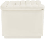 Cascade Chair - Modern Boucle Fabric Seating with Curved Arms and Deep Channel Tufting for Comfort