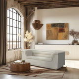 Cascade Loveseat - Modern Curved Arm Design with Deep Channel Tufting for Ultimate Comfort and Style