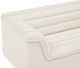 Cascade Boucle Fabric Sofa - Modern Elegance with Curved Arms and Deep Channel Tufting for Comfort