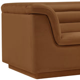 Cascade Chair - Modern Boucle Fabric Seating with Curved Arms and Deep Channel Tufting for Comfort