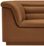 Cascade Chair - Modern Boucle Fabric Seating with Curved Arms and Deep Channel Tufting for Comfort
