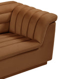 Cascade Chair - Modern Boucle Fabric Seating with Curved Arms and Deep Channel Tufting for Comfort