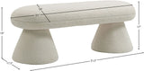Drum Stylish Faux Shearling Teddy Fabric Bench – Contemporary Comfort for Any Room Décor Upgrade