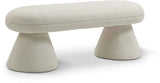 Drum Stylish Faux Shearling Teddy Fabric Bench – Contemporary Comfort for Any Room Décor Upgrade