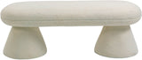 Drum Stylish Faux Shearling Teddy Fabric Bench – Contemporary Comfort for Any Room Décor Upgrade