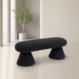 Drum Stylish Faux Shearling Teddy Fabric Bench – Contemporary Comfort for Any Room Décor Upgrade
