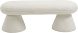 Drum Stylish Faux Shearling Teddy Fabric Bench – Contemporary Comfort for Any Room Décor Upgrade