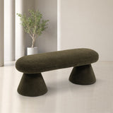 Drum Stylish Faux Shearling Teddy Fabric Bench – Contemporary Comfort for Any Room Décor Upgrade