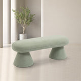 Drum Stylish Faux Shearling Teddy Fabric Bench – Contemporary Comfort for Any Room Décor Upgrade