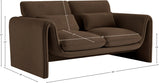 Sloan Velvet Loveseat - Elegant Contemporary Design with Plush Comfort for Your Living Room Retreat