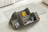 LORVIN 43" Tempered Glass Coffee Table