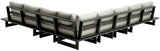 Maldives - 6 Piece Water Resistant Outdoor Patio Modular Sectional With Gray Base