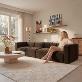 Philo Performance Velvet Low Profile Modular Sectional Sofa (4-Seater+Ottoman)