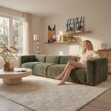 Philo Chenille Low Profile Modular Sofa (Loveseat)