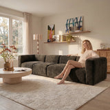 Philo Chenille Low Profile Modular Sectional Sofa (4-Seater+2 Ottomans)