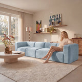 Philo Performance Velvet Low Profile Modular Sectional Sofa (4-Seater+2 Ottomans)