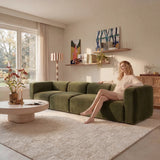 Philo Performance Velvet Low Profile Modular Sectional Sofa (4-Seater+Ottoman)
