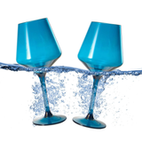 Floating Wine Glasses for Pool - Set of 2-18 OZ (Muted Blue)