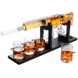 (EU ONLY) AR15 Gun Whisky-Dekanter-Set mit Whiskey-Kugelkühlern – Limited Edition Eleganter Rifle Gun Whisky-Dekanter mit 6 Whiskey-Edelstahl-Kugelkühlern und 4 Bullet-Whiskygläsern