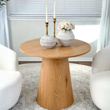 Dwen 35" Modern Round Pedestal Dining Table