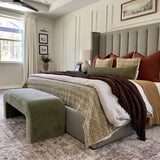 Lily 47" Chenille Accent Waterfall Bench