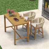 PURPLE LEAF Counter Stools Bar Stools Rattan Bar Stools Wicker Bar Chairs Woven Aluminum Barstools with Back and Cushions