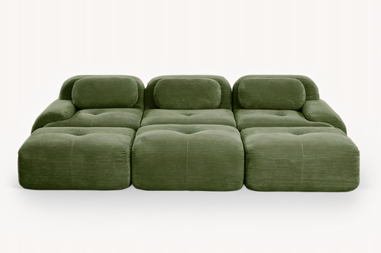 MIA 117'' 3-Seater Sofa with 3 Ottomans