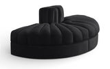 Rummi - Velvet Performance Fabric Upholstered 2 Piece Rounded Modular Loveseat