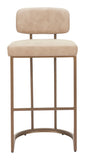 Velar Barstool (Set of 2) Beige & Bronze
