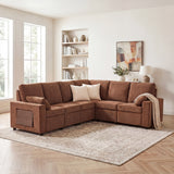 Levi 104'' Wall Hugger Reclining Sectional Sofa with Storage