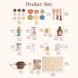 ROBUD 31-Piece Wooden Play Food Sets for Kids