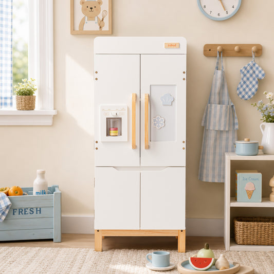 ROBUD Wooden Refrigerator with Beverage Machine & Storage