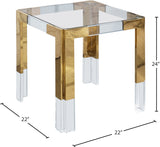 Casper Contemporary End Table with Clear Glass Top and Stylish Acrylic Feet for Elegant Living Spaces