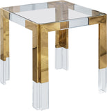 Casper Contemporary End Table with Clear Glass Top and Stylish Acrylic Feet for Elegant Living Spaces