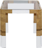 Casper Contemporary End Table with Clear Glass Top and Stylish Acrylic Feet for Elegant Living Spaces