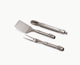 GrillOut™ 3-Piece Stainless-Steel BBQ Turner, Tongs & Fork Set