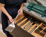 GrillOut™ Stainless-Steel BBQ Turner Tongs with Extending Handle