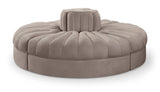 Rummi - Round Velvet Performance Fabric Upholstered 4 Piece Modular Sofa