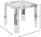 Casper Contemporary End Table with Clear Glass Top and Stylish Acrylic Feet for Elegant Living Spaces