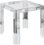 Casper Contemporary End Table with Clear Glass Top and Stylish Acrylic Feet for Elegant Living Spaces