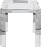 Casper Contemporary End Table with Clear Glass Top and Stylish Acrylic Feet for Elegant Living Spaces