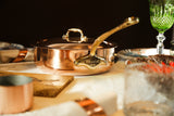 Mauviel M'Heritage M'150 B Copper Saute Pan With Lid, Brass Handle