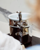 Mauviel Stainless Steel Bain Marie/Double Boiler With Lid, Cast Stainless Steel Handle, 1.8-Qt