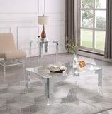 Casper Contemporary Acrylic Coffee Table with Elegant Stainless Steel Accents for Chic Living Spaces