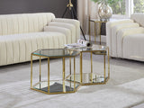 Sei Glass Modular Coffee Table with Mirrored Base - Elevate Your Space with Stylish Versatility!