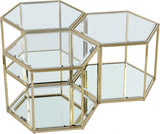 Sei Glass Modular Coffee Table with Mirrored Base - Elevate Your Space with Stylish Versatility!