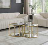 Sei Glass Modular Coffee Table with Mirrored Base - Elevate Your Space with Stylish Versatility!