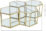 Sei Glass Modular Coffee Table with Mirrored Base - Elevate Your Space with Stylish Versatility!
